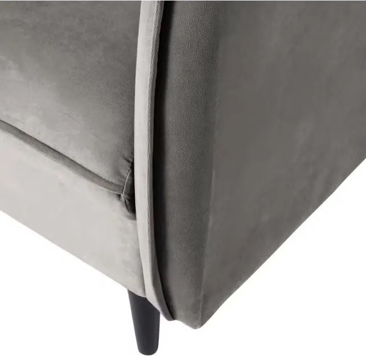 Divano grigio con rivestimento in velluto 203 cm Juli – Ropez