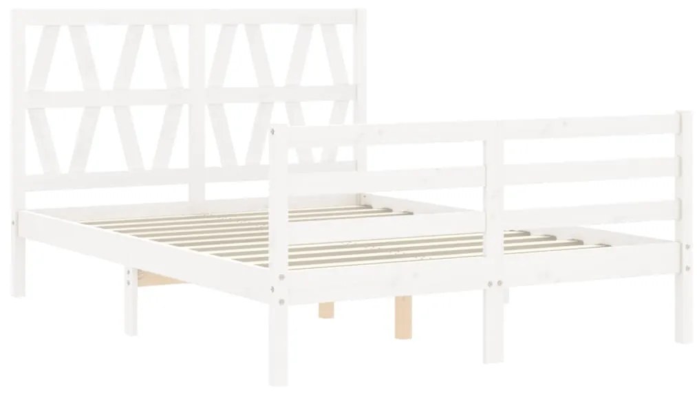 Giroletto con testiera bianco 4ft small double legno massello