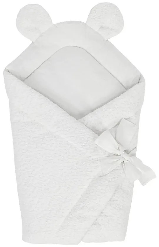 Copertina per neonati bianca in bouclé 35x65 cm – Meowbaby