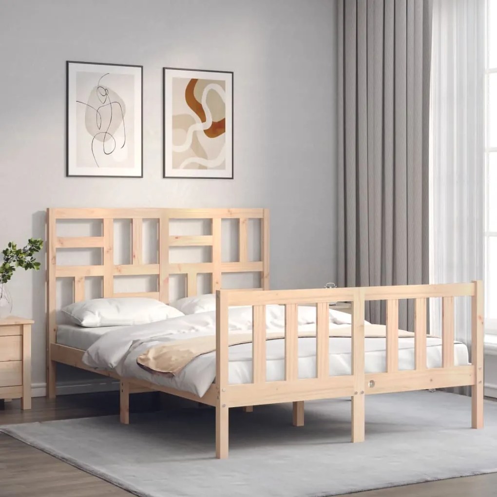 Giroletto Con Testiera Small Double İn Legno Massello /