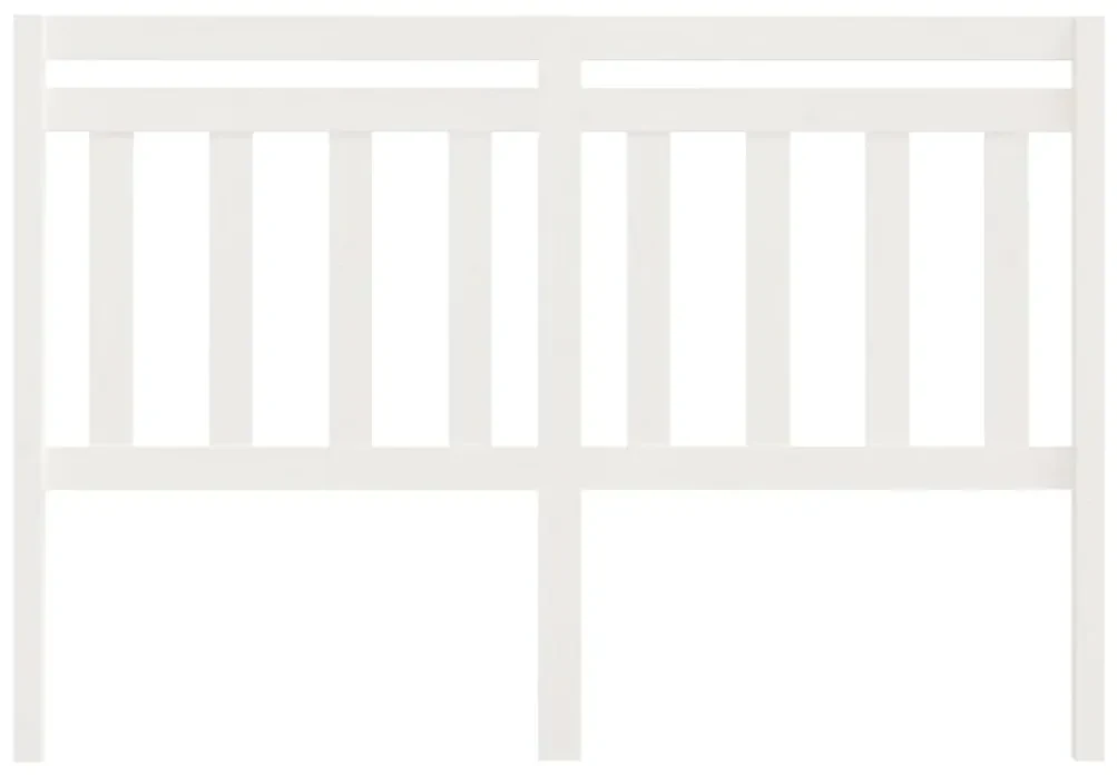 Testiera per letto bianca 126x4x100cm in legno massello di pino