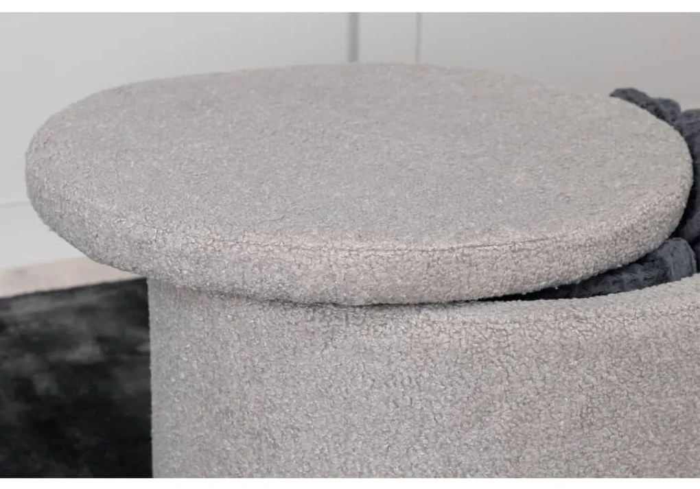 Venture home pouf dunken 51x51x43 cm pelliccia grigio