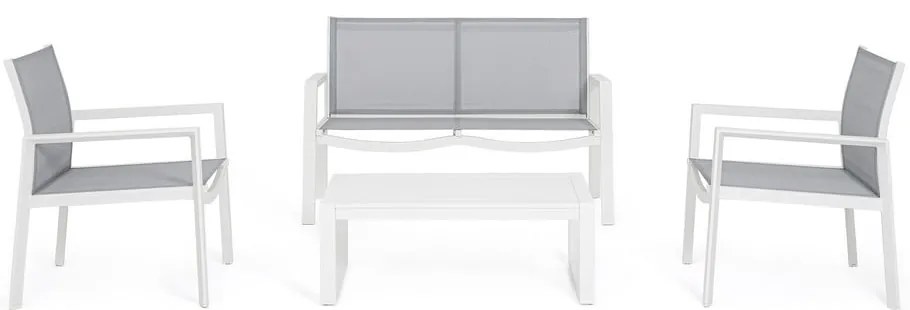 Set di mobili da giardino bianco in alluminio per 4 persone Kallen – Bizzotto