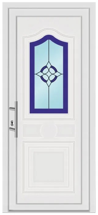 Portoncino d'ingresso 30012 L 90 x H 210 cm in PVC bianco, apertura spingere a destra, falso telaio non incluso