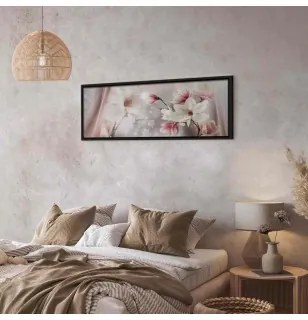 Quadro Magnolia Reflection (1 Part) Narrow In cornice nera di legno 150x50