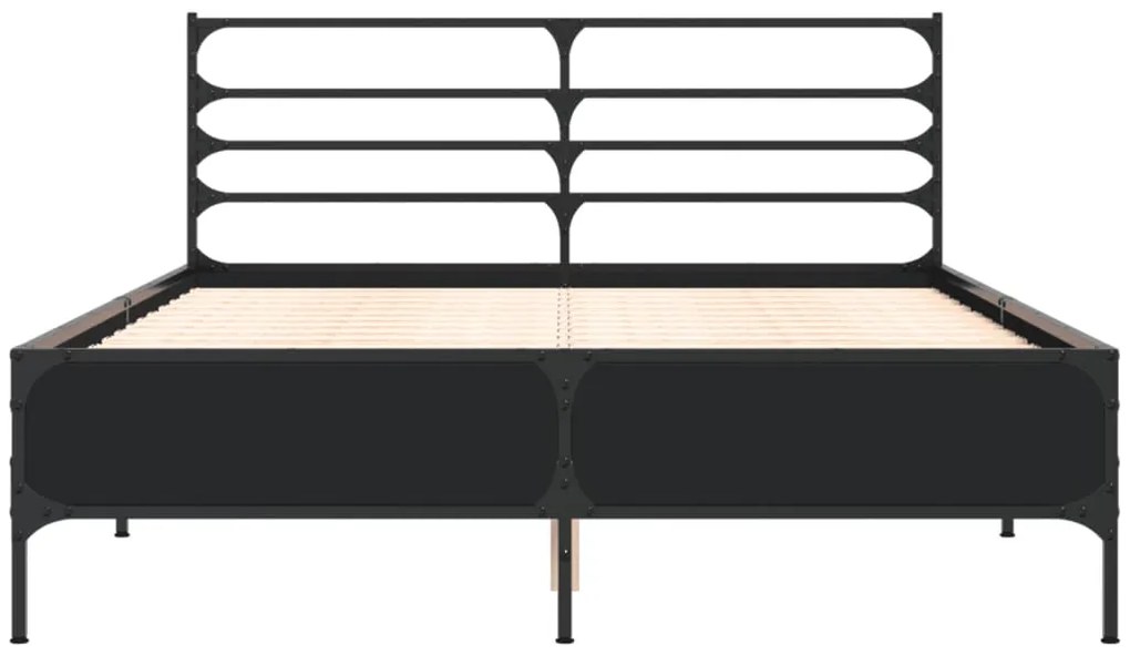 Giroletto nero 120x200 cm in legno multistrato e metallo