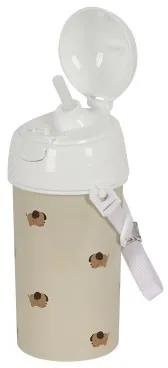 Bottiglia con Tappo e Cannuccia Safta Puppy Beige PVC 500 ml
