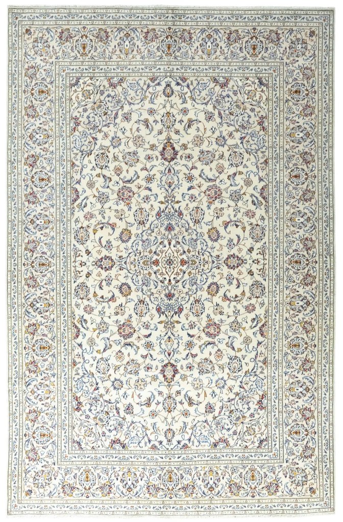 Kashan Tappeto 200x300 Beige (Iran) Annodato A Mano