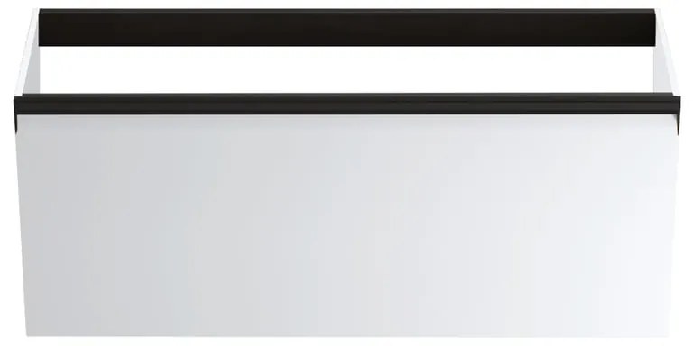 Mobile da bagno sospeso sotto lavabo Fusion L 99.5 x H 40 x P 45.5 cm bianco opaco, 1 cassetto