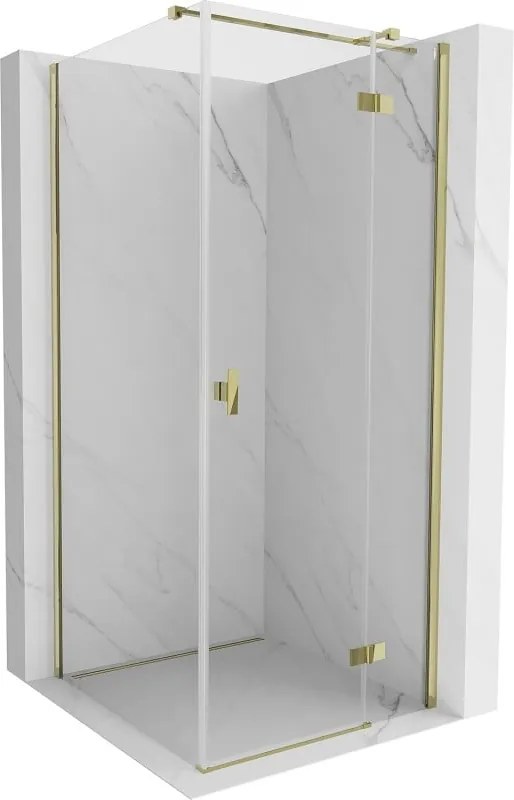Mexen Mist-H T cabina doccia battente destra 80 x 80 cm, trasparente, oro - 8A5T-080-080-50-00-P