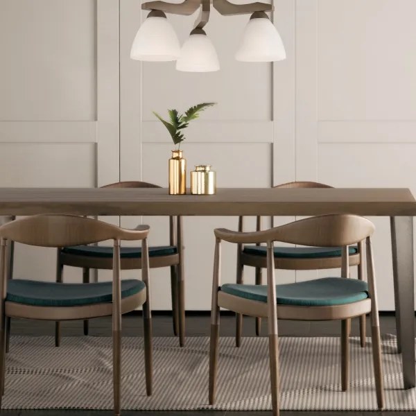 Lampadario a soffitto ADRIANO 3xE27/60W/230V faggio