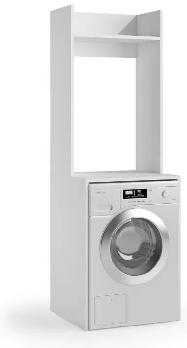 Mobile lavanderia Laundry EL126 in truciolare bianco P 58 x L 65 x H 195 cm