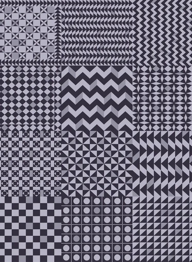 Cole & Son Carta da parati Geometrico - Magenta/ Ink