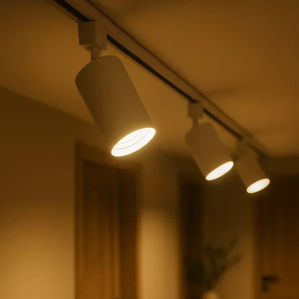 Faretto per sistema a binario monofase TIGER 1xGU10/10W/230V bianco