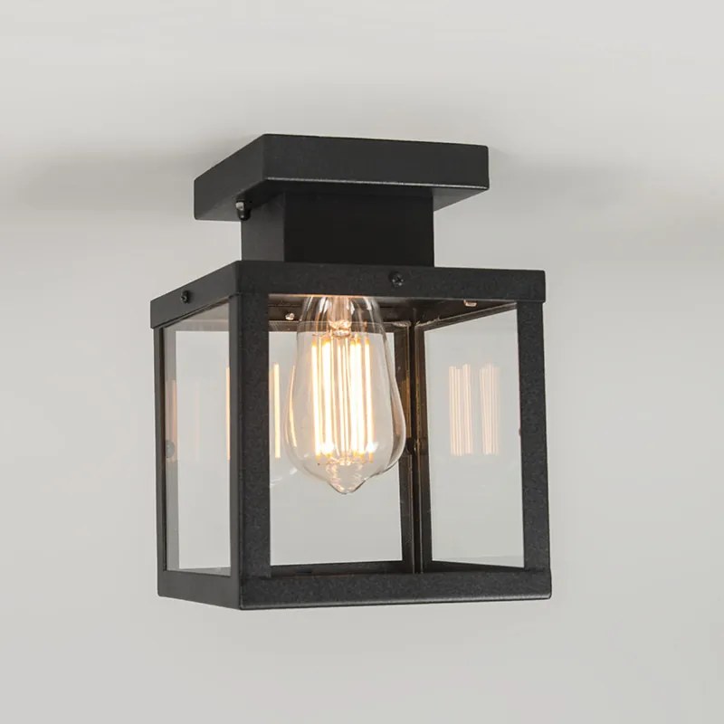 Lampada da soffitto da esterno industriale nera 1 luce - Rotterdam