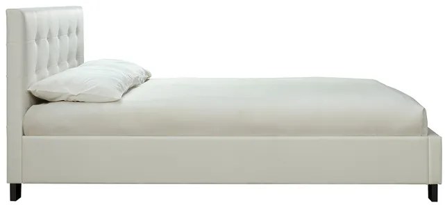 Letto 160 x 200 imbottito PU bianco MARQUISE