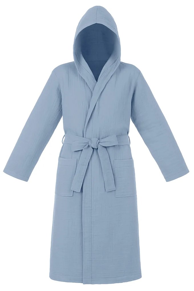Accappatoio con cappuccio cotone taglia L/XL blu Spa