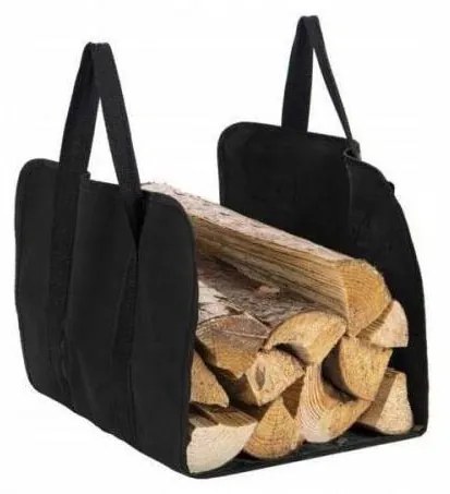Sacco per legna da camino 100x45 cm nero