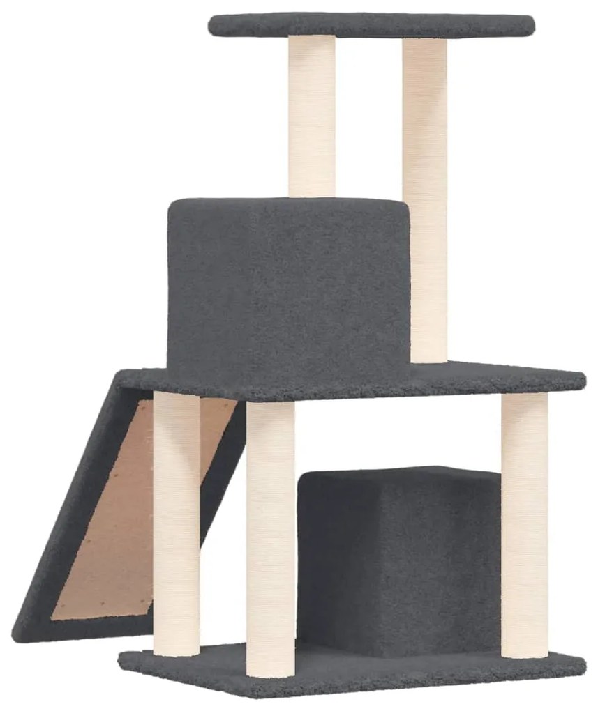 Albero per gatti con tiragraffi in sisal grigio scuro 82 cm
