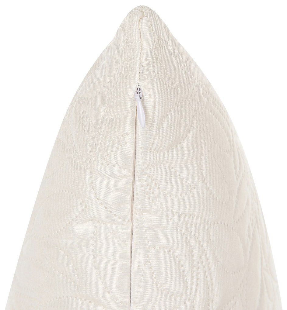Copriletto trapuntato con cuscini crema 140 x 210 cm RUDKHAN Beliani