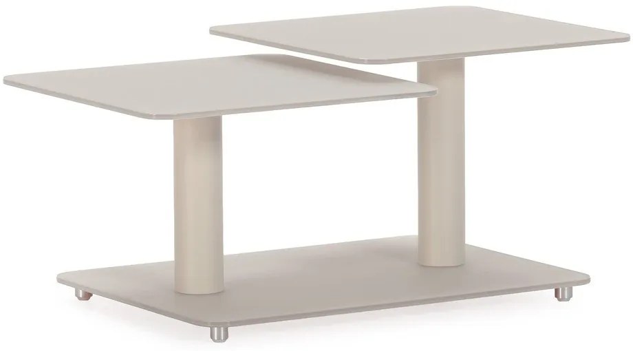 Tavolino da salotto color crema in vetro 54x115 cm Elvi – Marckeric