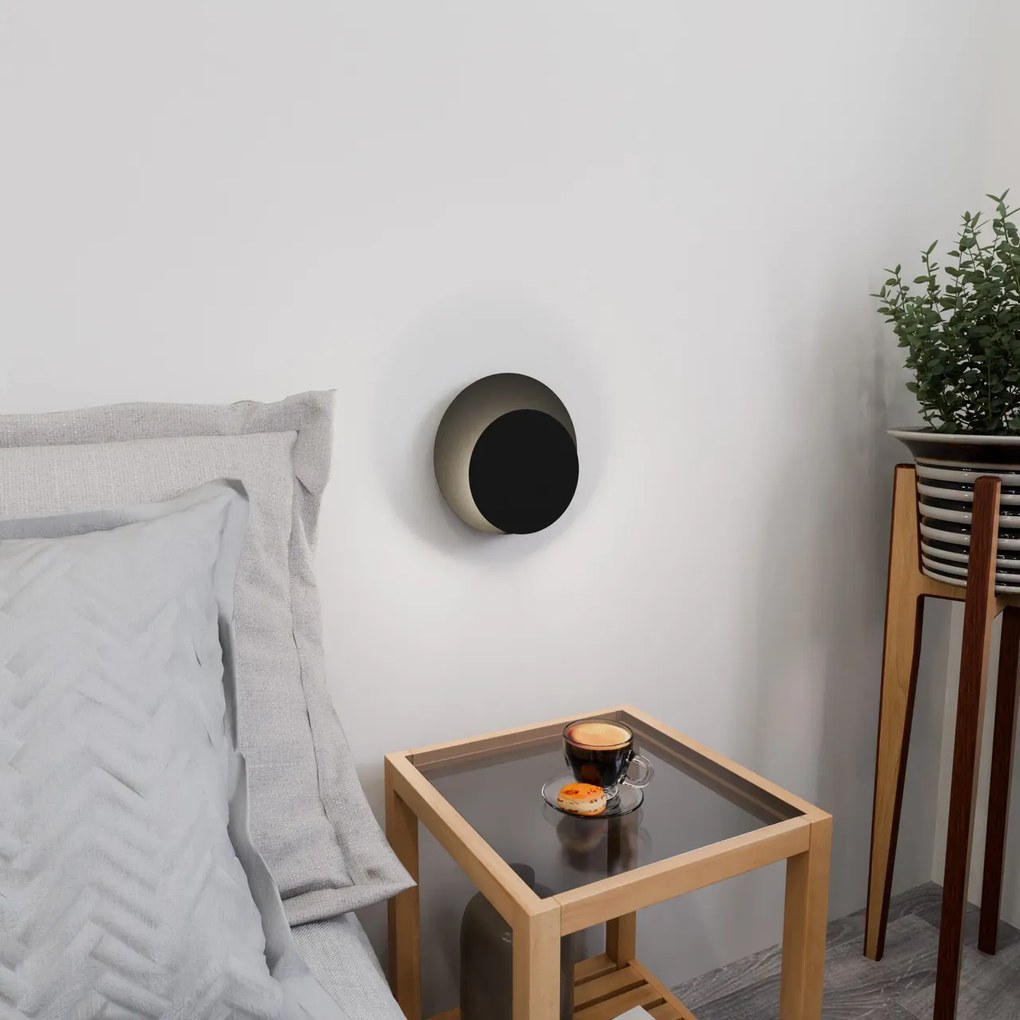 Applique da Parete Circle Nera Luce Indiretta Base G9