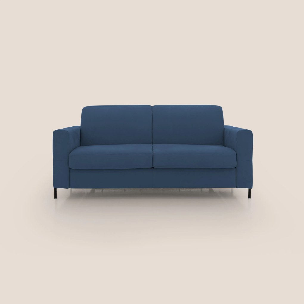 Ortensia divano letto materasso H18 cm con piedi alti in elegante microfibra smacchiabile T11