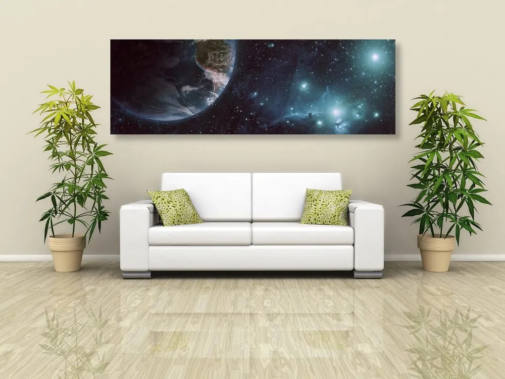 Quadro su tela – Spazio e globo terrestre