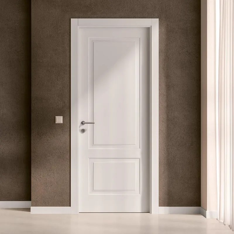 Porta interna a battente Rigel in MDF laccato colore bianco, L 60 x H 210 cm, apertura reversibile