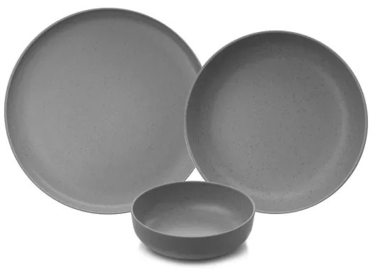 Set da tavola 12 pezzi in porcellana grigia