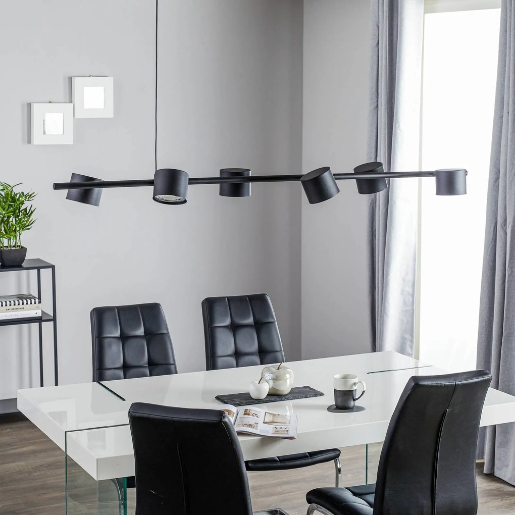 ALDEX Lampada a sospensione Bot, nera, 6 luci