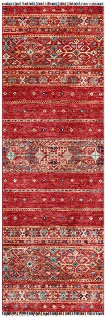 Samarkand Tappeto 240 x 80 Rosso (Pakistan) Annodato A Mano