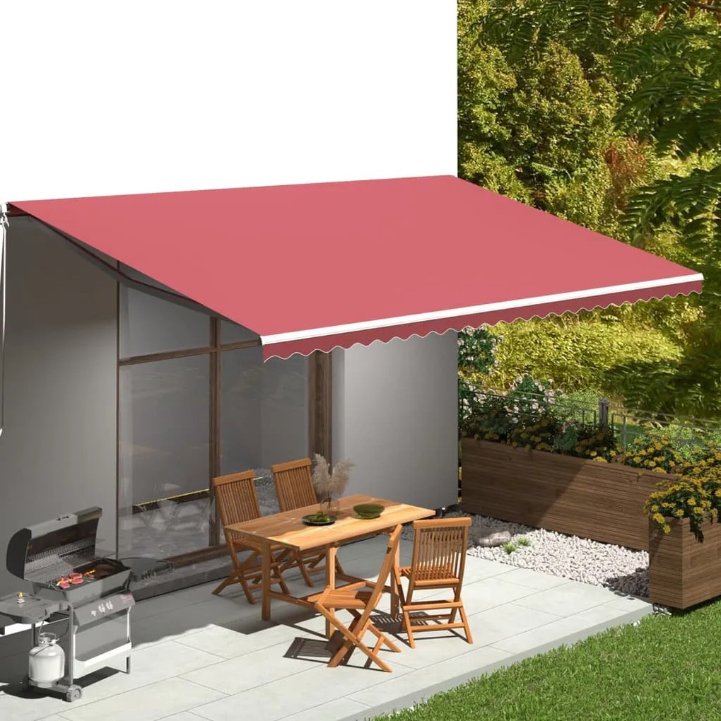Tessuto Di Ricambio Per Tenda Da Sole Rosso Borgogna 6x3 M /