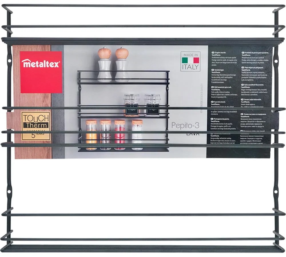 Organizer per spezie da parete in acciaio inox Pepito – Metaltex