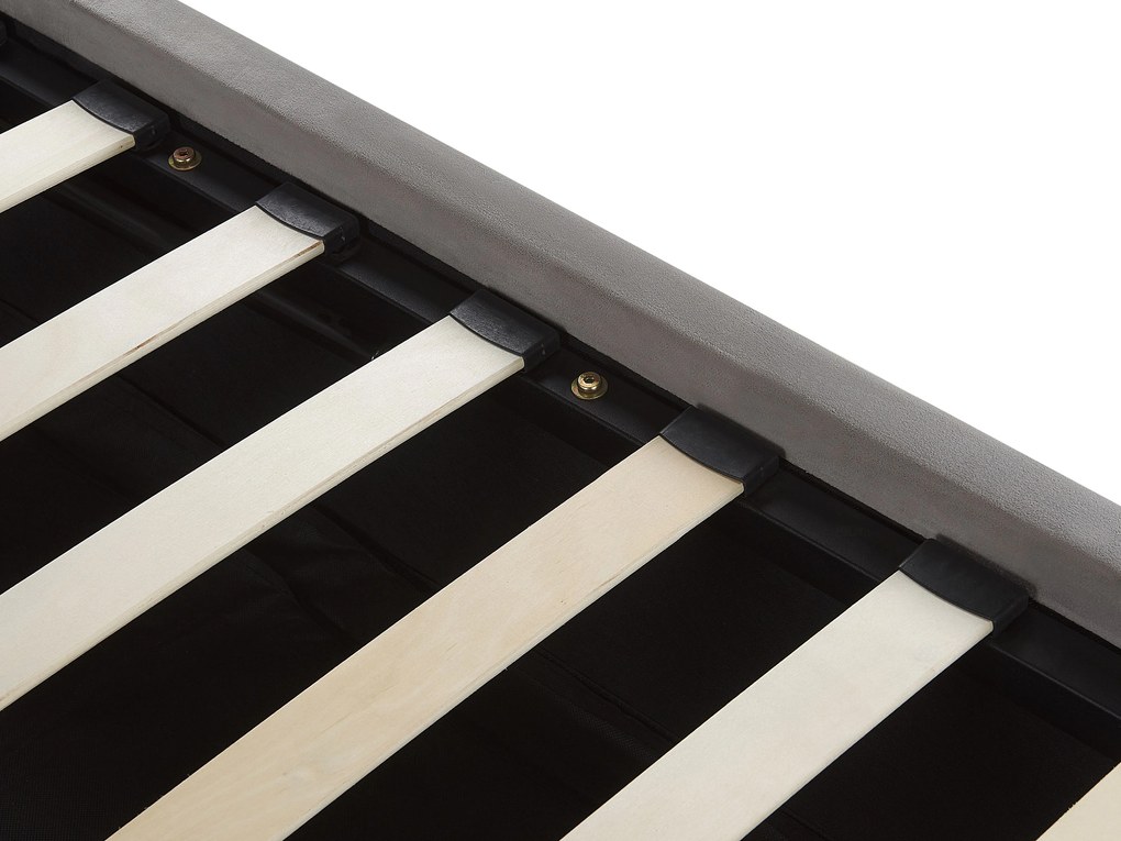 Letto contenitore velluto grigio 180x200 cm AMIENS Beliani