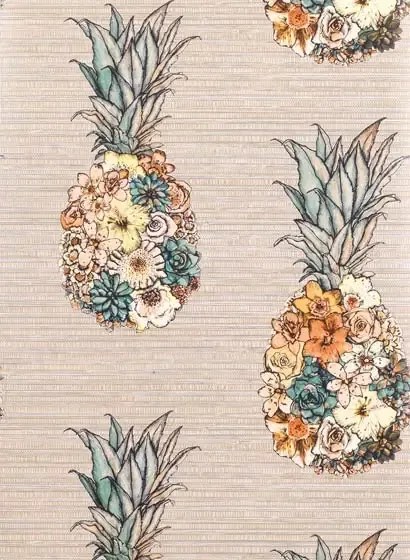 Matthew Williamson Carta da parati Ananas - Terracotta/ Lemone/ Grass