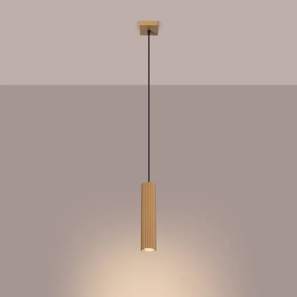 Sollux SL.1554 - Lampadario a sospensione con filo KARBON 1xGU10/10W/230V oro