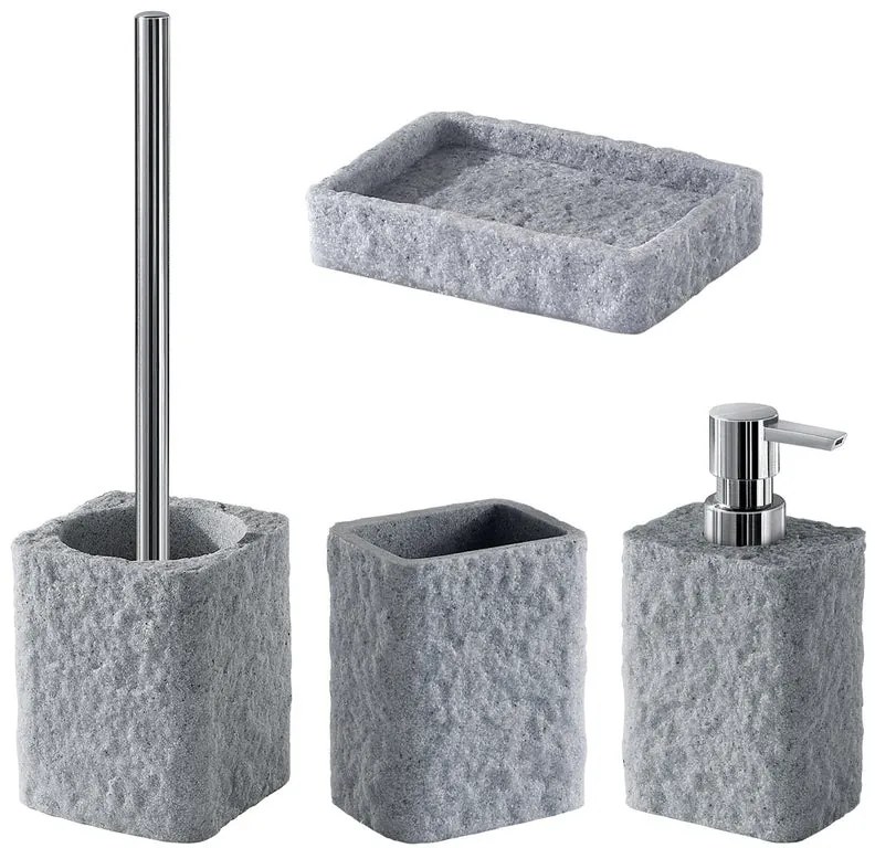 Set di accessori da bagno grigio