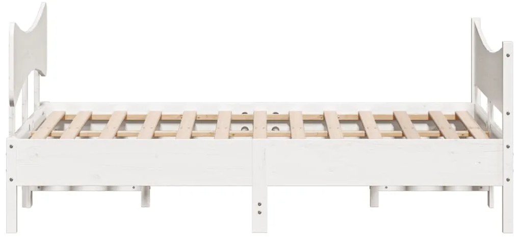 Giroletto con testiera bianco 160x200 cm legno massello di pino