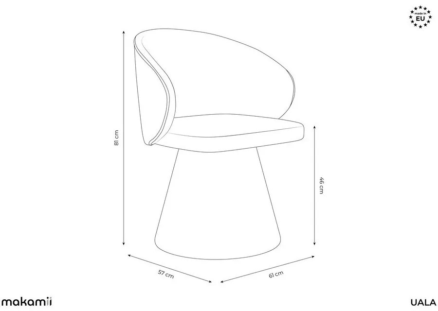 Sedia da pranzo color crema in imbottito Uala – Makamii