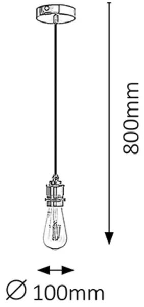 Rabalux 1411 - Lampada a sospensione FIXY E27/40W nero