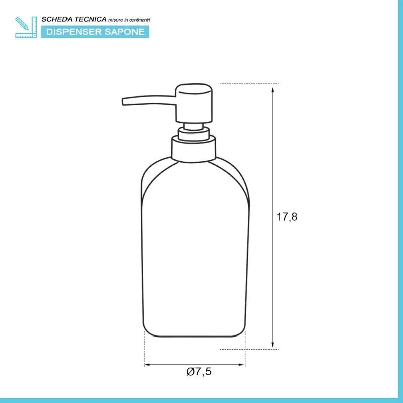 Set 4 pz dispensatore sapone liquido in vetro colorato con capacità 400 ml