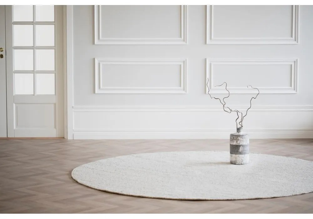 Tappeto rotondo in lana grigio chiaro ø 250 cm Auckland - Rowico