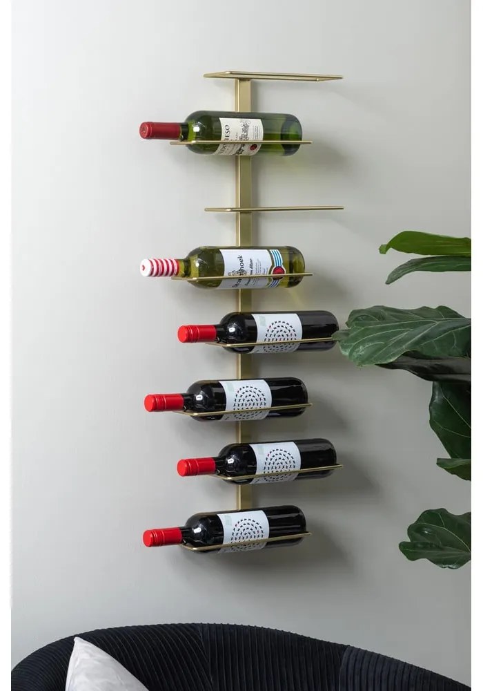 Portabottiglie da parete in metallo color oro numero di bottiglie 8 Float - PT LIVING