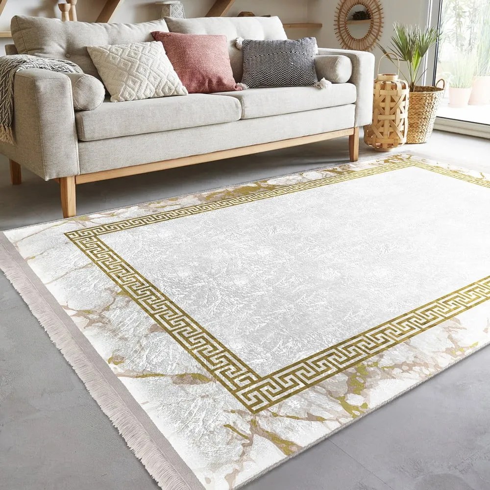 Tappeto bianco-oro 80x200 cm - Mila Home