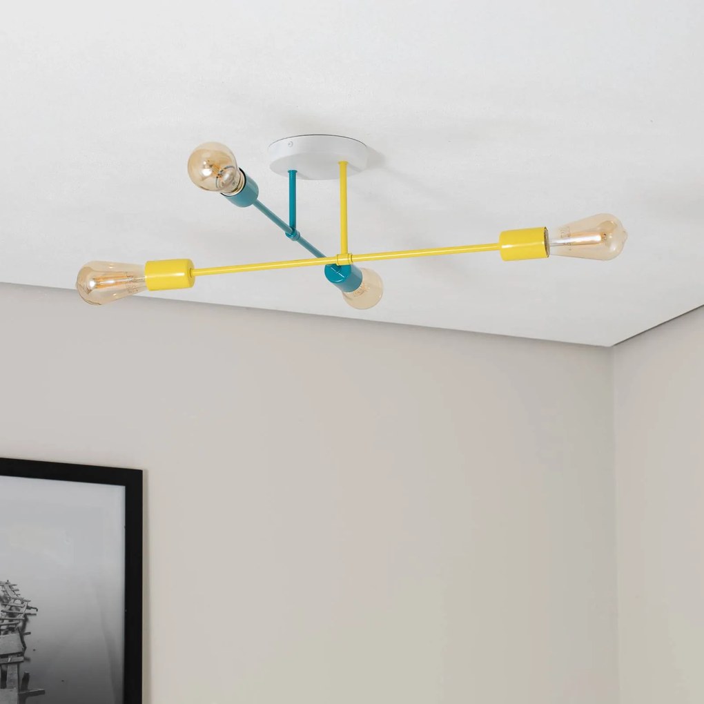 Plafoniera soffitto Cambridge HELAM, dimmerabile, Giallo / Arancione, Soggiorno / Sala da pranzo, Metallo, Plafoniera