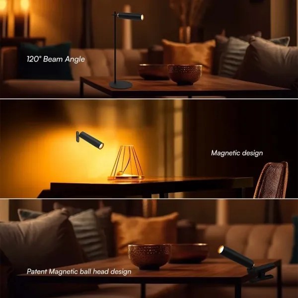 LED Lampada da tavolo magnetica dimmerabile LED/3W/5V 4000K 1500 mAh nero