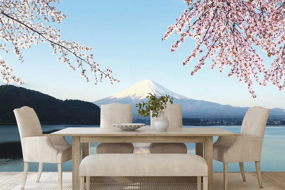 Carta da parati – Vista dal lago sul Fuji