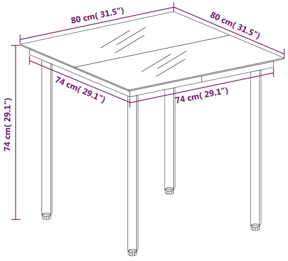 Set da Pranzo da Giardino 3 pz Grigio Chiaro