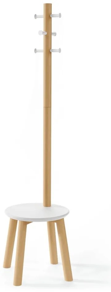 Appendino in legno bianco in gomma naturale Pillar - Umbra